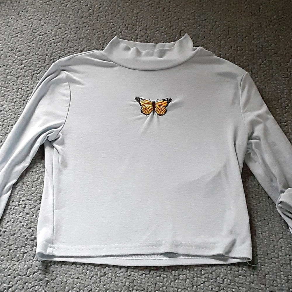 SHEIN high neck butterfly long sleeve